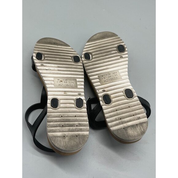 black sandals open toe ankle buckle bendable comfort medium 7/8 READ - Picture 7 of 7